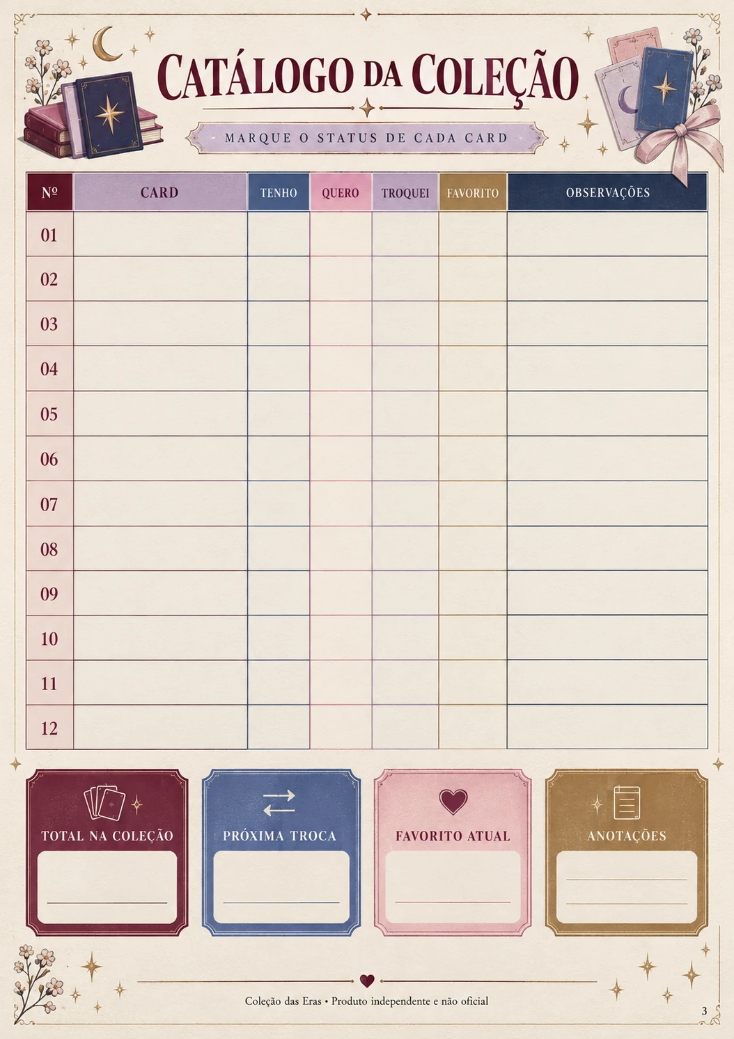 Página dos Photocards Colecionáveis