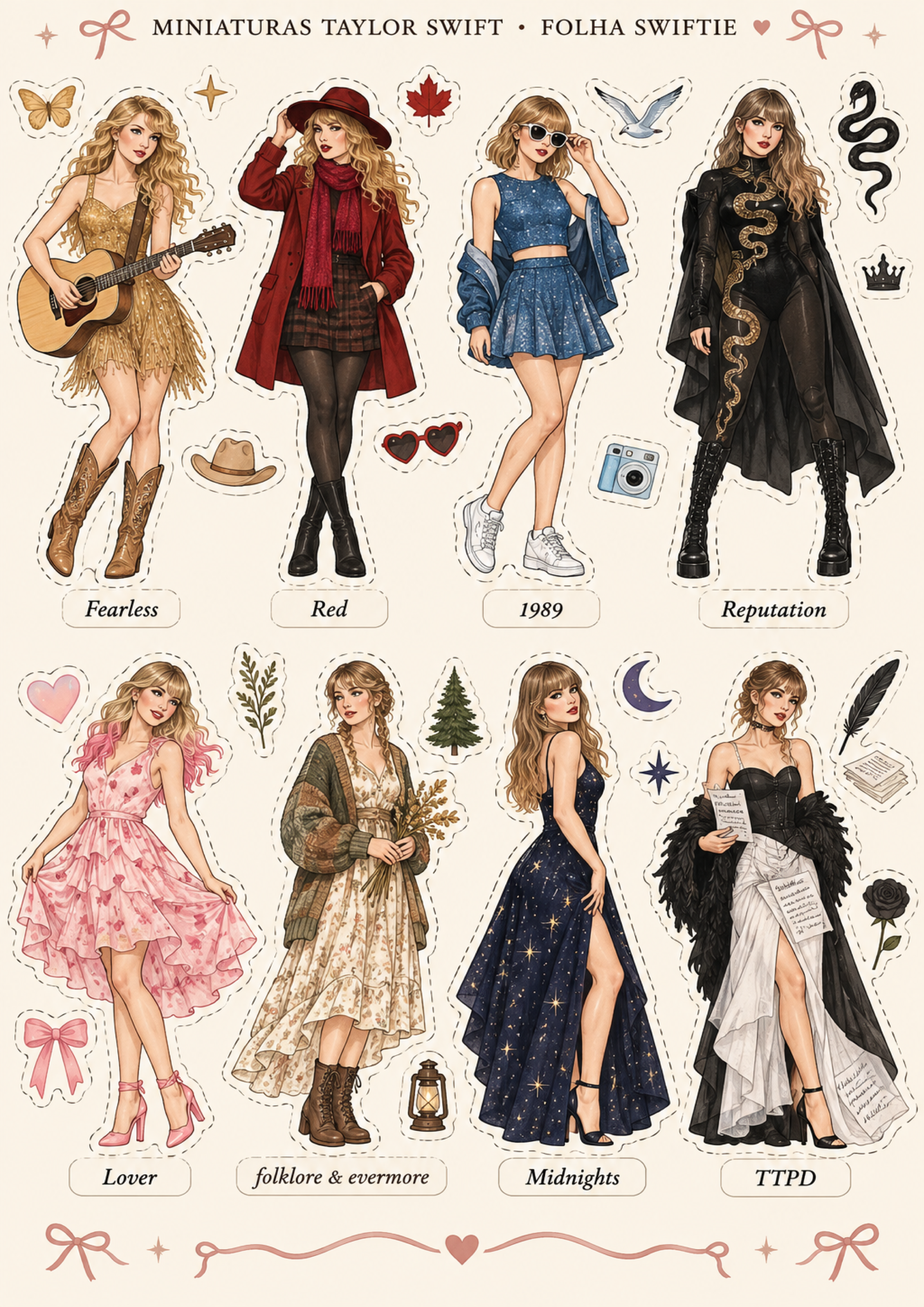 Folha de Miniaturas Ilustradas da Taylor