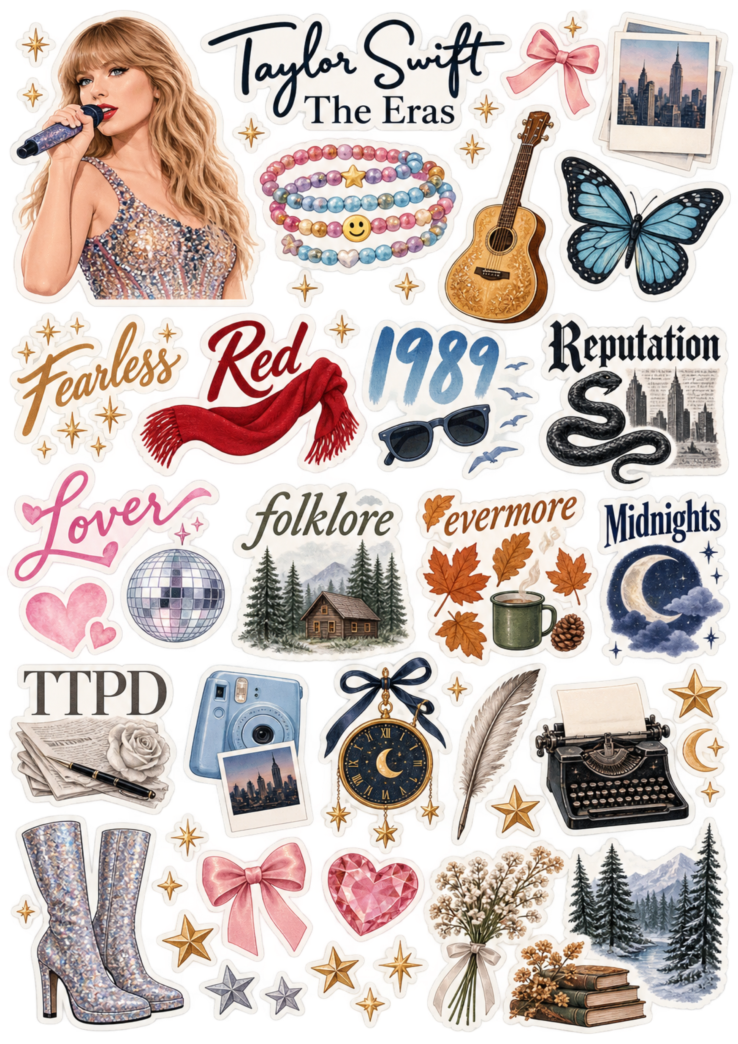 Folha de Stickers com Taylor